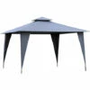 Outsunny 3.45x3.45m Side-Less Outdoor Canopy Gazebo 2-Tier Roof Steel Frame Grey -Outsunny store 30441847 1