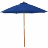 Outsunny 2.5m Wooden Garden Parasol Outdoor Umbrella Canopy W/ Vent Blue -Outsunny store 30441861 1