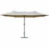 Outsunny 4.6M Garden Patio Umbrella Canopy Parasol Sun Shade W/ Base Khaki -Outsunny store 30495366 1
