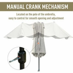 Outsunny 4.6M Garden Patio Umbrella Canopy Parasol Sun Shade W/ Base Khaki 6 Outsunny 4.6M Garden Patio Umbrella Canopy Parasol Sun Shade W/ Base Khaki -Outsunny store 30495366 5