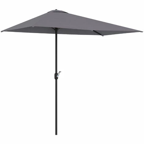 Outsunny 2.3m Garden Balcony Half Round Umbrella Metal Parasol Umbrella Grey Outsunny 2.3m Garden Balcony Half Round Umbrella Metal Parasol Umbrella Grey -Outsunny store 30637010 1