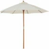 Outsunny 2.5m Wooden Garden Parasol Outdoor Umbrella Canopy W/ Vent Off-White -Outsunny store 30670632 1
