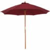 Outsunny 2.5m Wooden Garden Parasol Outdoor Umbrella Canopy W/ Vent Red -Outsunny store 30670640 1