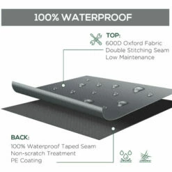 Outsunny 205x192cm Outdoor Garden Furniture Protective Cover Water UV Resistant -Outsunny store 30675755 5