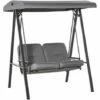 Outsunny 2 Seater Garden Outdoor Swing Chair Hammock W/ Steel Frame Grey -Outsunny store 30773239 1