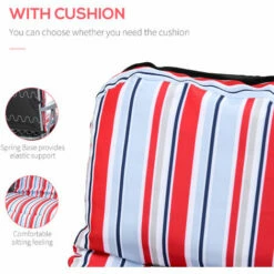 Outsunny Set Of 2 Adjustable Sun Lounger Recliner Reclining Seat Red And White -Outsunny store 30812996 5