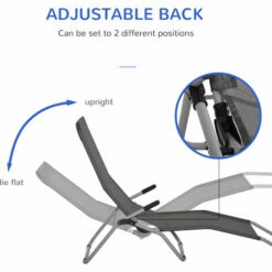 Outsunny Set Of 2 Outdoor Recliner Portable Lounge Chairs Adjustable Backrest -Outsunny store 30919145 5