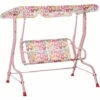 Outsunny Kids Two-Seater Swing Chair Garden Seat W/ Belt Adjustable Canopy Pink 2 Outsunny Kids Two-Seater Swing Chair Garden Seat W/ Belt Adjustable Canopy Pink -Outsunny store 30951673 1