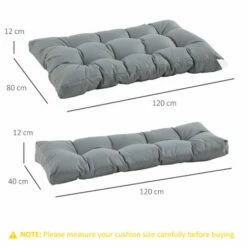 Outsunny 2Pcs Tufted Pallet Cushions Seat Pad Back Cushion Indoor Outdoor -Outsunny store 30951751 2