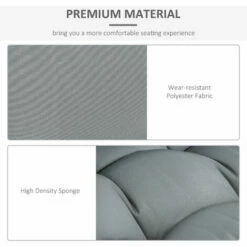 Outsunny 2Pcs Tufted Pallet Cushions Seat Pad Back Cushion Indoor Outdoor -Outsunny store 30951751 4