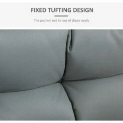 Outsunny 2Pcs Tufted Pallet Cushions Seat Pad Back Cushion Indoor Outdoor -Outsunny store 30951751 5