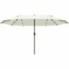 Outsunny 4.4m Double-Sided Sun Umbrella Patio Parasol Solar Lights Cream White -Outsunny store 30951838 1
