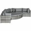 Outsunny 6 PCs Outdoor Rattan Sofa Set Half Round Conversation Set W/ Cushions -Outsunny store 30951875 1