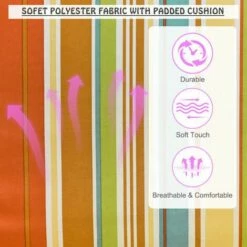 Outsunny Hanging Hammock Swing Chair Safe Wide Seat Indoor Outdoor Stripe -Outsunny store 31017628 4