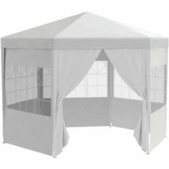 Outsunny 3.9m Outdoor Gazebo Canopy Party Tent With 6 Removable Side Walls