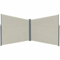 Outsunny 6 X 2m Patio Double Side Awning Folding Privacy Screen Fence White