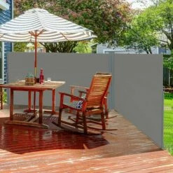 Outsunny 6 X 2m Patio Double Side Awning Folding Privacy Screen Fence Grey -Outsunny store 31665708 3