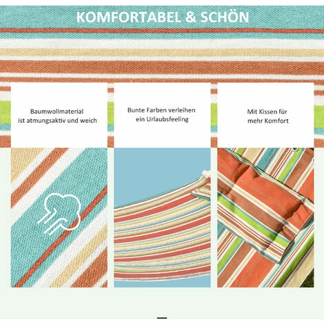 Outsunny Hammock Outdoor Garden Camping Hanging Swing Portable Travel Red Outsunny Hammock Outdoor Garden Camping Hanging Swing Portable Travel Red -Outsunny store 31665721 5