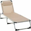 Outsunny Folding Outdoor Reclining Sun Lounger Chair Aluminium Frame Khaki 2 Outsunny Folding Outdoor Reclining Sun Lounger Chair Aluminium Frame Khaki -Outsunny store 31665771 1