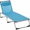 Outsunny Folding Outdoor Reclining Sun Lounger Chair Aluminium Frame Blue -Outsunny store 31665779 1