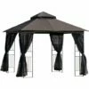 Outsunny 3 X 3(m) Gazebo Canopy Outdoor Garden W/ Mesh Curtains Shelves Coffee 1 Outsunny 3 X 3(m) Gazebo Canopy Outdoor Garden W/ Mesh Curtains Shelves Coffee -Outsunny store 31665827 1