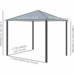 Outsunny 3(m) Outdoor Gazebo Canopy Party Tent Aluminum Frame With Sidewalls 3 Outsunny 3(m) Outdoor Gazebo Canopy Party Tent Aluminum Frame With Sidewalls -Outsunny store 31665834 2