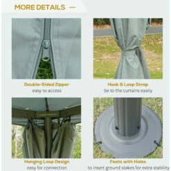 Outsunny 3(m) Outdoor Gazebo Canopy Party Tent Aluminum Frame With Sidewalls 6 Outsunny 3(m) Outdoor Gazebo Canopy Party Tent Aluminum Frame With Sidewalls -Outsunny store 31665834 5