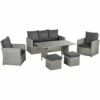 Outsunny 6 PCS Outdoor Rattan Sofa Furniture Sets With Footstool Cushions Grey 2 Outsunny 6 PCS Outdoor Rattan Sofa Furniture Sets With Footstool Cushions Grey -Outsunny store 31665899 1
