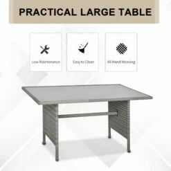 Outsunny 6 PCS Outdoor Rattan Sofa Furniture Sets With Footstool Cushions Grey -Outsunny store 31665899 4