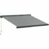 Outsunny 3.5x3m LED Light Cassette Electric/Manual Awning Window Sun Shade Grey -Outsunny store 31991853 1