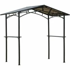 Outsunny 8ft X 5ft Outdoor BBQ Protective Gazebo Aluminium Frame W/ 2 Shelves