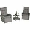 Outsunny 3 PCs Rattan Chaise Lounge Sofa Set W/ Cushion For Patio Yard Porch -Outsunny store 31991874 1