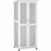 Outsunny Wooden Garden Cabinet 3-Tier Double-door Storage Shed 77x58x175cm Grey 1 Outsunny Wooden Garden Cabinet 3-Tier Double-door Storage Shed 77x58x175cm Grey -Outsunny store 31998368 1