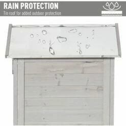 Outsunny Wooden Garden Cabinet 4-Tier Storage Shed W/ Hook Foot Pad Light Grey -Outsunny store 31998370 5