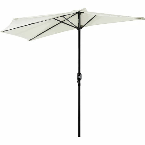 Outsunny 3 (m) Metal Frame Garden Furniture Parasol Half Round Umbrella 3 Outsunny 3 (m) Metal Frame Garden Furniture Parasol Half Round Umbrella