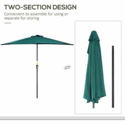 Outsunny 3 (m) Metal Frame Garden Furniture Parasol Half Round Umbrella -Outsunny store 3205782 4
