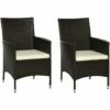 Outsunny 2PC Outdoor Rattan Armchair Wicker Dining Chair Set For Garden Coffee -Outsunny store 3205787 1
