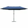 Outsunny 4.6M Garden Patio Umbrella Canopy Parasol Sun Shade W/ Base Blue -Outsunny store 32102889 1