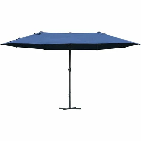 Outsunny 4.6M Garden Patio Umbrella Canopy Parasol Sun Shade w/ Base Blue Outsunny 4.6M Garden Patio Umbrella Canopy Parasol Sun Shade W/ Base Blue -Outsunny store 32102889 1