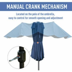 Outsunny 4.6M Garden Patio Umbrella Canopy Parasol Sun Shade W/ Base Blue 6 Outsunny 4.6M Garden Patio Umbrella Canopy Parasol Sun Shade W/ Base Blue -Outsunny store 32102889 5