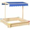 Outsunny Kids Wooden Cabana Sandbox Children Outdoor Playset W/ Bench Canopy -Outsunny store 32139180 1