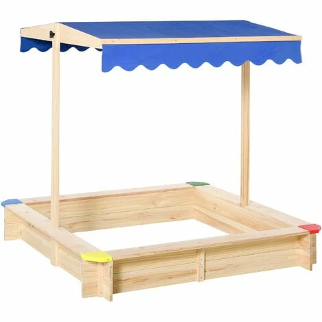 Outsunny Kids Wooden Cabana Sandbox Children Outdoor Playset w/ Bench Canopy Outsunny Kids Wooden Cabana Sandbox Children Outdoor Playset W/ Bench Canopy -Outsunny store 32139180 1