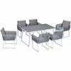 Outsunny 7 PCS Dining Set W/ 6 PE Rattan Cushioned Chairs & 1 Rectangle Table -Outsunny store 32170482 1