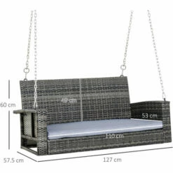 Alternative view of Outsunny 2 Seater Swing Bench Garden Swing Chair W/ Cushion (No Frame Included)