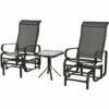 Outsunny 3 Pcs Rocking Chair Gliding Chair Set W/ Table For Patio Garden Brown 1 Outsunny 3 Pcs Rocking Chair Gliding Chair Set W/ Table For Patio Garden Brown -Outsunny store 32197466 1