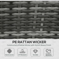 Outsunny 3 PCS Outdoor All Weather Rattan Dining Sets Furniture Backyard Garden 5 Outsunny 3 PCS Outdoor All Weather Rattan Dining Sets Furniture Backyard Garden -Outsunny store 32348051 4