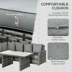 Outsunny 3 PCS Outdoor All Weather Rattan Dining Sets Furniture Backyard Garden 6 Outsunny 3 PCS Outdoor All Weather Rattan Dining Sets Furniture Backyard Garden -Outsunny store 32348051 5