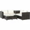 Outsunny 4Pcs Patio Rattan Sofa Garden Furniture Set Table W/ Cushions Brown -Outsunny store 32519453 1