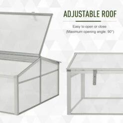 Outsunny Outdoor 2 Level Adjustable Roof Cold Frame Greenhouse Aluminium Frame -Outsunny store 3259305 5