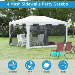 Outsunny 4 X 3m Party Tent Waterproof Garden Gazebo Canopy Wedding Cover Shade 5 Outsunny 4 X 3m Party Tent Waterproof Garden Gazebo Canopy Wedding Cover Shade -Outsunny store 3259309 4